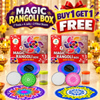 RangoliTwirl 4-Inch Magic Rotating Rangoli Maker Kit with 2 Design Jalis & Filter Box - Buy 1 Get 1 FREE🌈 🪔 ✨