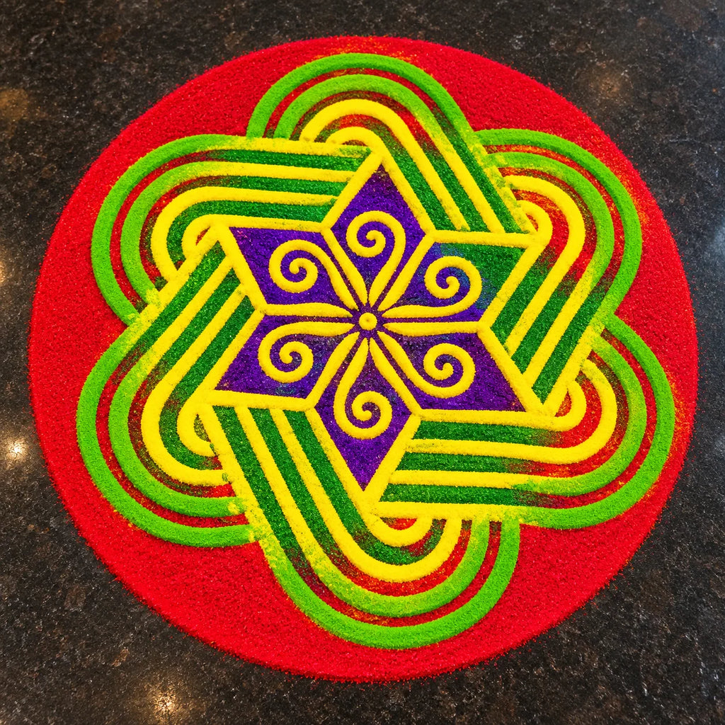 RangoliTwirl 4-Inch Magic Rotating Rangoli Maker Kit with 2 Design Jalis & Filter Box - Buy 1 Get 1 FREE🌈 🪔 ✨