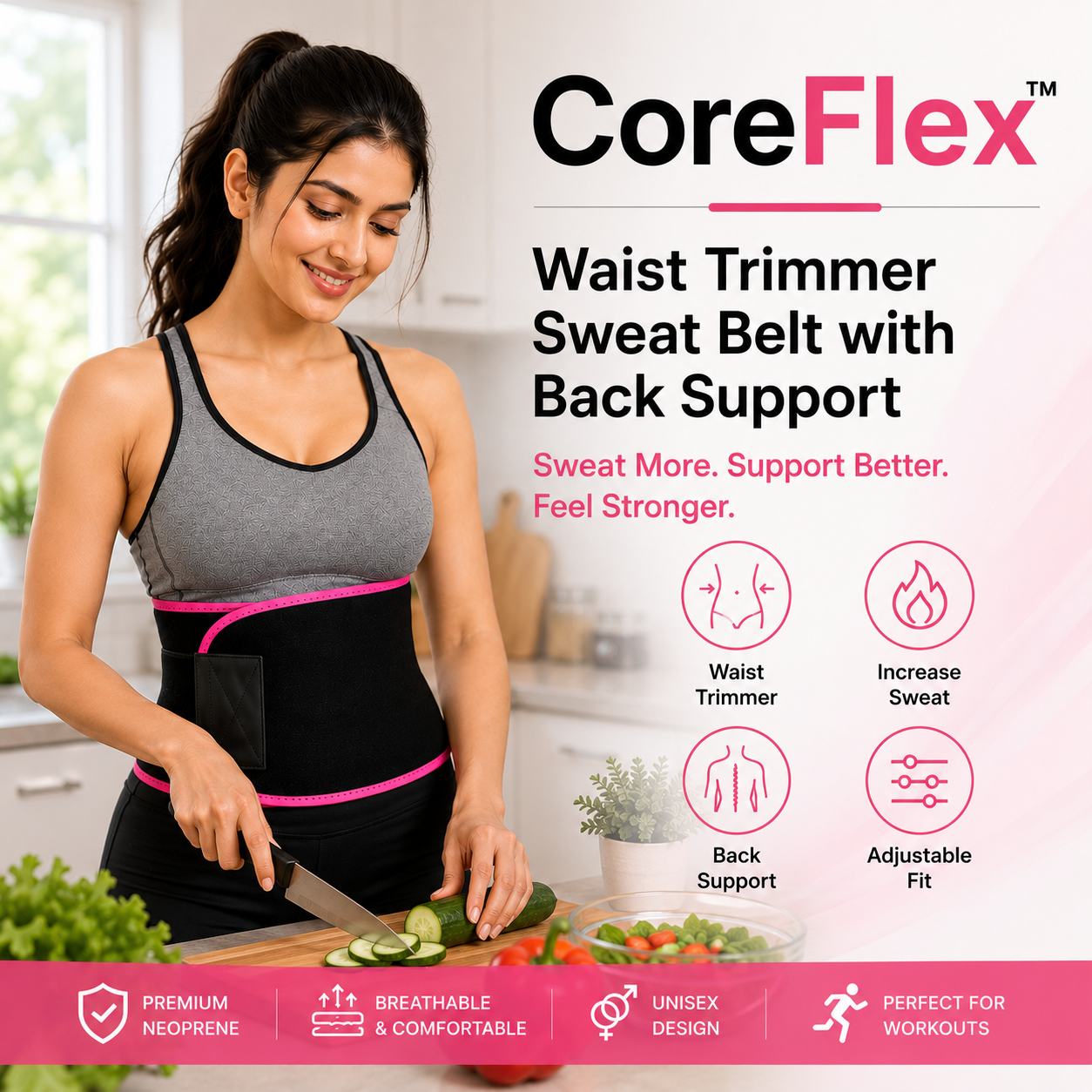 CoreFlex™ Waist Trimmer Belt with Back Support
