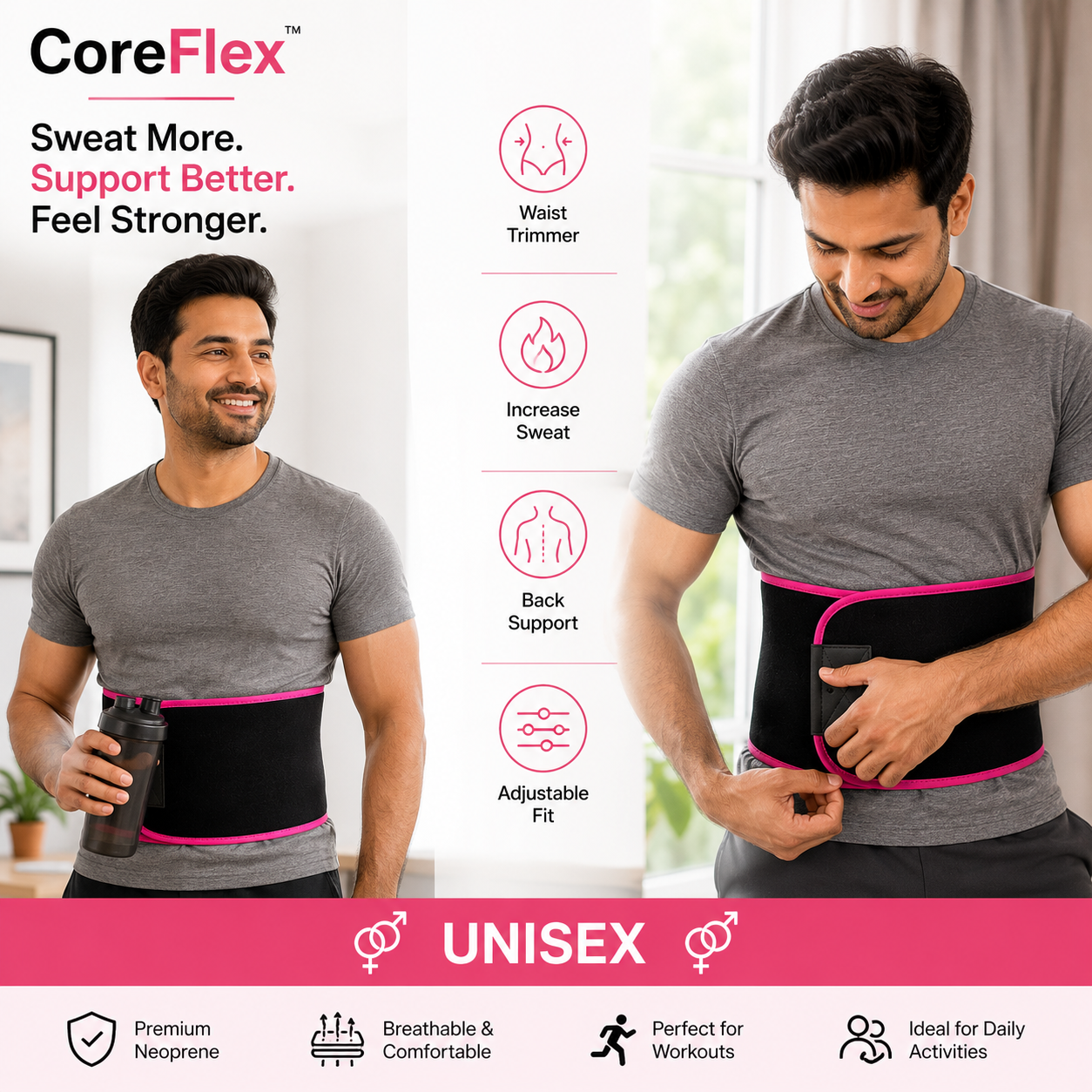 CoreFlex™ Waist Trimmer Belt with Back Support