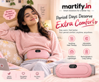 Martify™ Period Cramp Relief Heating Pad – 4 Massage Modes, LED Display & Comfortable Wearable Belt (Pink)