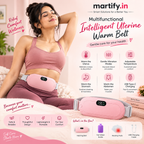 Martify™ Period Cramp Relief Heating Pad – 4 Massage Modes, LED Display & Comfortable Wearable Belt (Pink)