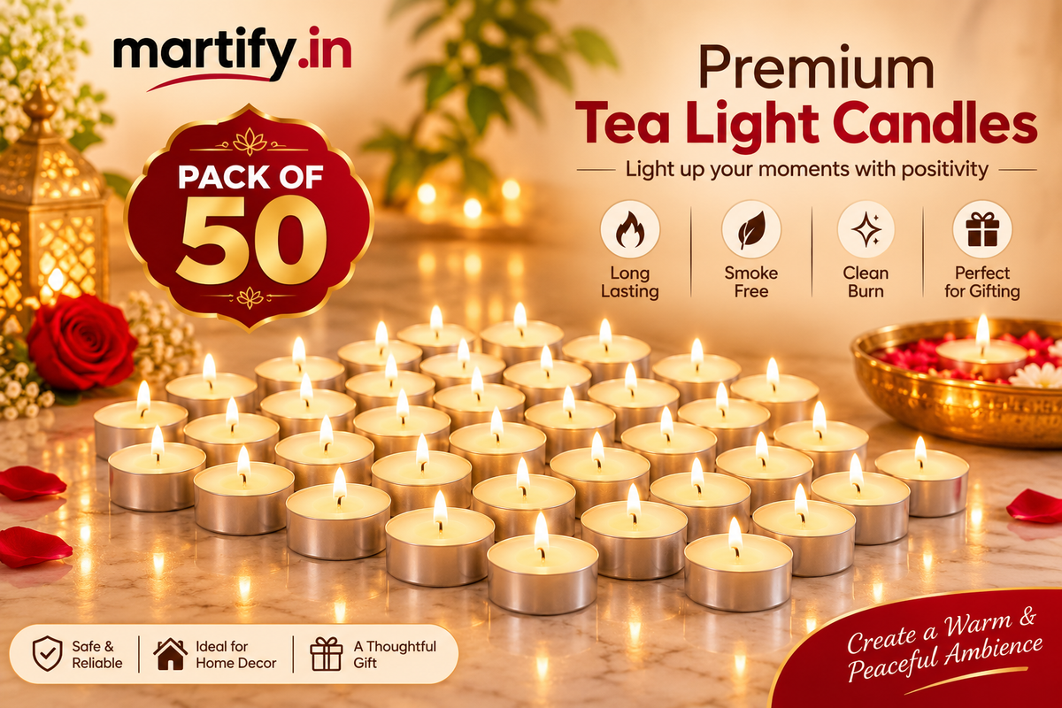 Scented Tea Lights Candles in Bulk | 50 White, Smokeless, Dripless & Long Lasting Paraffin Premium Tea Candles 🌈 🪔 ✨